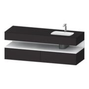 Duravit Ensemble meuble lavabo encastré Qatego 160x50x60cm, Kon-WTU, blanc mat/Gris mat