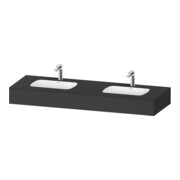 Duravit Ensemble meuble lavabo encastré Qatego 160x55x17cm, gris, 2 tiroirs