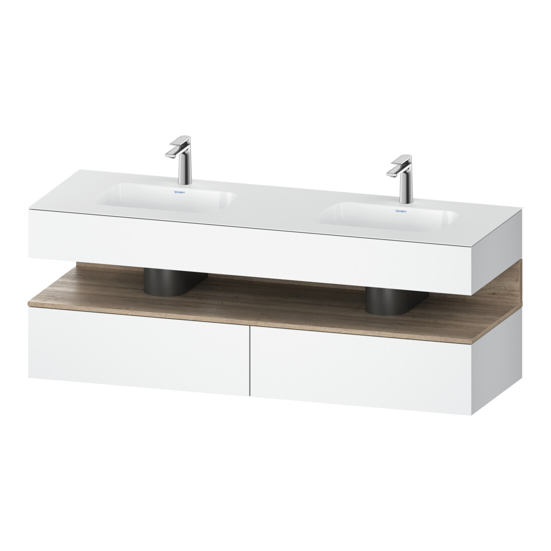 Duravit Ensemble meuble lavabo encastré Qatego 160x55x60 cm, Kon-WTU, B, marbre Ei/w ma