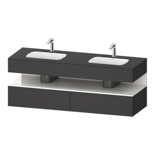 Duravit Ensemble meuble-lavabo encastré Qatego 160x55x60 cm, Kon-WTU, blanc brillant/graphite mat
