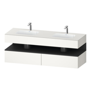 Duravit Ensemble meuble lavabo encastré Qatego 160x55x60cm, Kon-WTU, B, gris m/bl mat