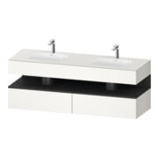 Duravit Ensemble meuble lavabo encastré Qatego 160x55x60cm, Kon-WTU, B, gris m/bl mat