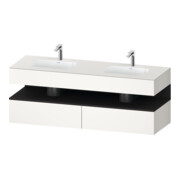 Duravit Ensemble meuble lavabo encastré Qatego 160x55x60cm, Kon-WTU, gris mat/blanc mat