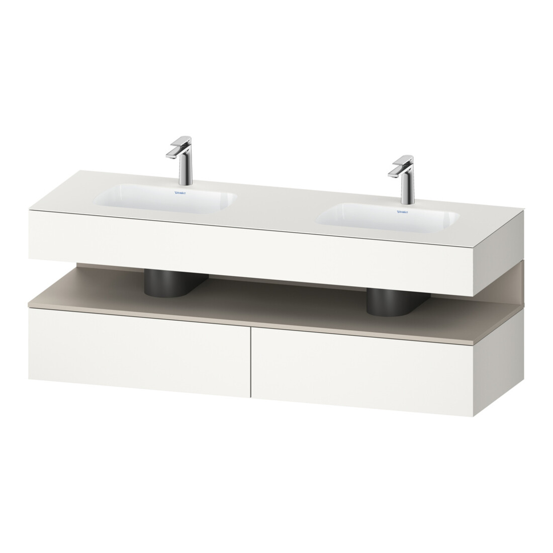 Duravit Ensemble meuble lavabo encastré Qatego 160x55x60cm, Kon-WTU, L, P mat/blanc mat