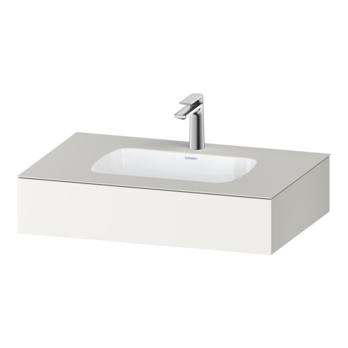 Duravit Ensemble meuble lavabo encastré Qatego 80x55x17 cm, blanc mat, avec console, 1 découpe, avec trop-plein