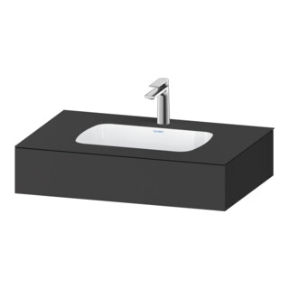 Duravit Ensemble meuble lavabo encastré Qatego 80x55x17 cm, gris, avec 1 découpe, avec trop-plein