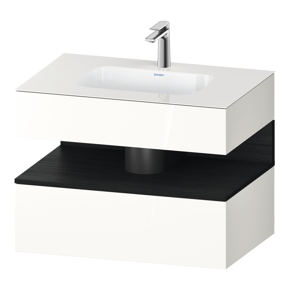 Duravit Ensemble meuble lavabo encastré Qatego 80x55x60 cm, blanc brillant, sous-lavabo console