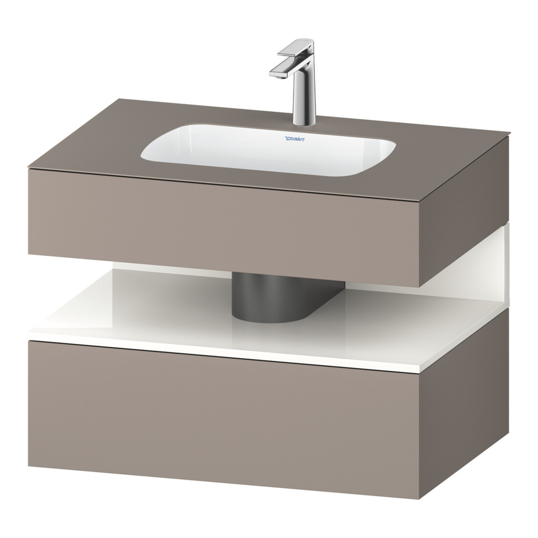 Duravit Ensemble meuble lavabo encastré Qatego 80x55x60 cm, blanc hg/b ma, console sous-lavabo