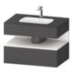 Duravit Ensemble meuble lavabo encastré Qatego 80x55x60cm, blanc avec grand miroir, console sous-lavabo-1