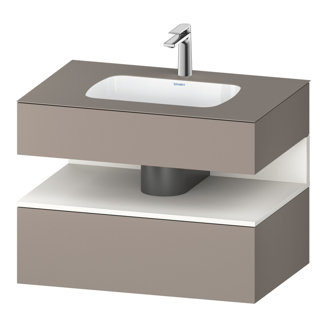 Duravit Ensemble meuble lavabo encastré Qatego 80x55x60cm, blanc, avec meuble console