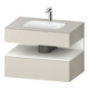 Duravit Ensemble meuble lavabo encastré Qatego 80x55x60cm, blanc avec miroir, sous-meuble console-1