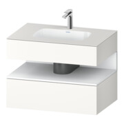 Duravit Ensemble meuble lavabo encastré Qatego 80x55x60cm, blanc mat/blanc mat, console sous lavabo
