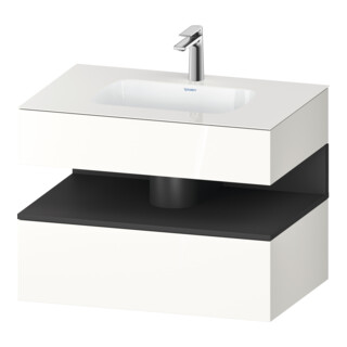 Duravit Ensemble meuble lavabo encastré Qatego 80x55x60cm, gris m/blanc, Kon-WTU, B