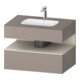 Duravit Ensemble meuble lavabo encastré Qatego 80x55x60cm, Taupe avec meuble bas, console sous-lavabo-1