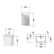 Duravit Ensemble meuble n° 1 50 cm, 1 porte, charnière à gauche, blanc mat-2