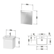 Duravit Ensemble meuble n° 1 55 cm, charnière droite, blanc mat-2