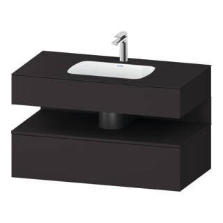 Duravit Ensemble meuble vasque encastrable Qatego 100x55x60 cm, graphite mat, sous-vasque console