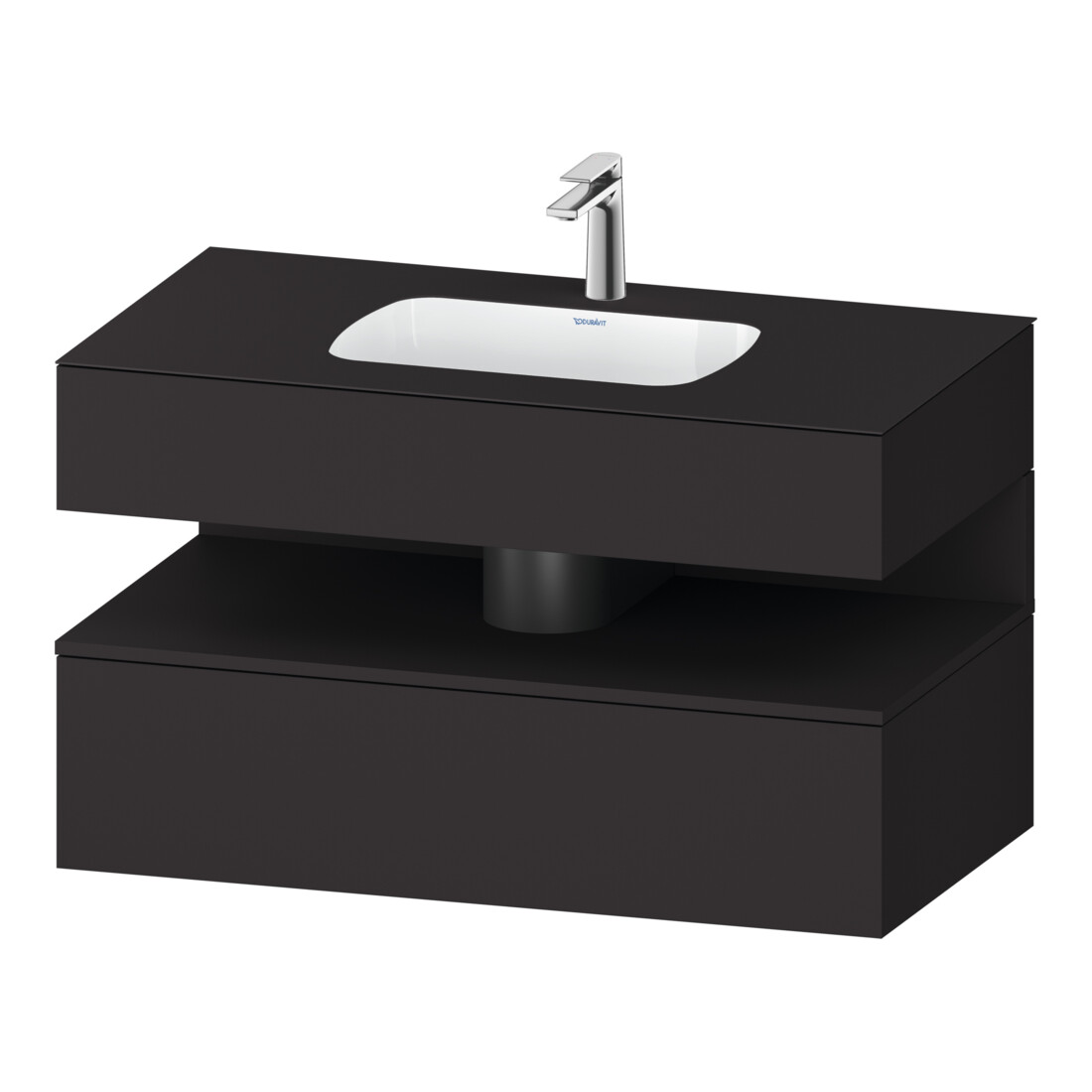 Duravit Ensemble meuble vasque encastrable Qatego 100x55x60 cm, graphite mat, sous-vasque console