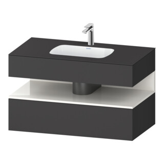 Duravit Ensemble meuble vasque encastrable Qatego 100x55x60cm, blanc/gris, sous-meuble console