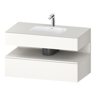 Duravit Ensemble meuble vasque encastrable Qatego 100x55x60cm, blanc mat, meuble console