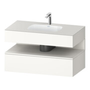 Duravit Ensemble meuble vasque encastrable Qatego 100x55x60cm, blanc mat, meuble console