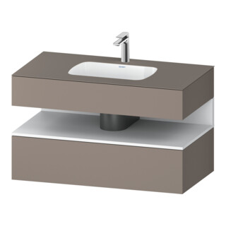 Duravit Ensemble meuble vasque encastrable Qatego 100x55x60cm, blanc mat, sous-meuble console