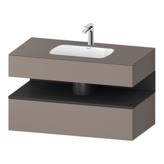 Duravit Ensemble meuble vasque encastrable Qatego 100x55x60cm, gris m/bois m, Kon-WTU, B