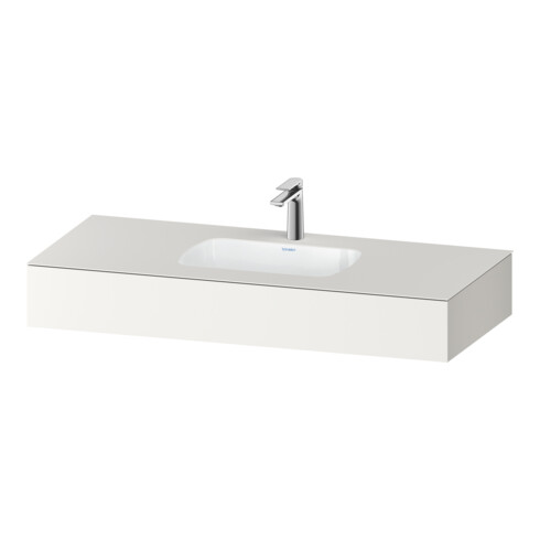 Duravit Ensemble meuble vasque encastrable Qatego 120x55x17 cm, blanc mat, 1 découpe, avec plan