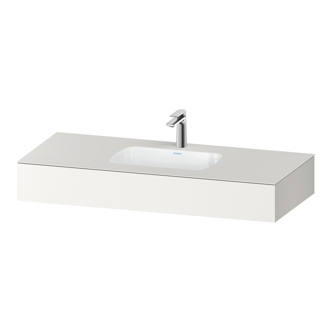 Duravit Ensemble meuble vasque encastrable Qatego 120x55x17 cm, blanc mat, 1 découpe, avec plan