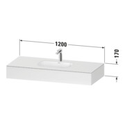 Duravit Ensemble meuble vasque encastrable Qatego 120x55x17 cm, blanc mat, 1 découpe, avec plan-3