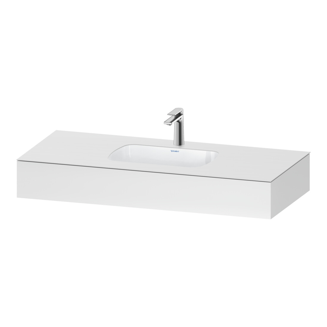 Duravit Ensemble meuble vasque encastrable Qatego 120x55x17cm, blanc mat, 1 découpe, avec plan de toilette