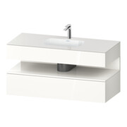 Duravit Ensemble meuble vasque encastrable Qatego 120x55x60 cm, blanc, sous-meuble console, niche
