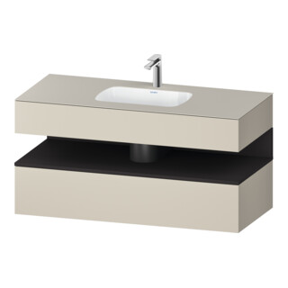 Duravit Ensemble meuble vasque encastrable Qatego 120x55x60 cm, gris mat, sous-vasque console