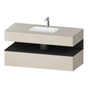 Duravit Ensemble meuble vasque encastrable Qatego 120x55x60 cm, gris mat, sous-vasque console