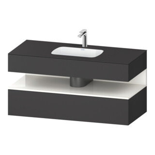 Duravit Ensemble meuble vasque encastrable Qatego 120x55x60 cm, gris w g/Gra ma, sous-vasque console