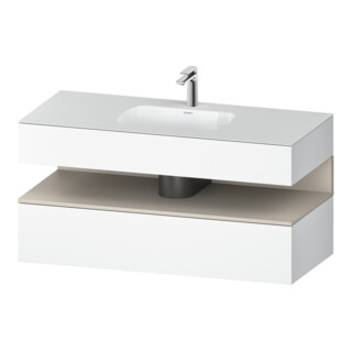 Duravit Ensemble meuble vasque encastrable Qatego 120x55x60 cm, T mat/blanc, console sous-vasque