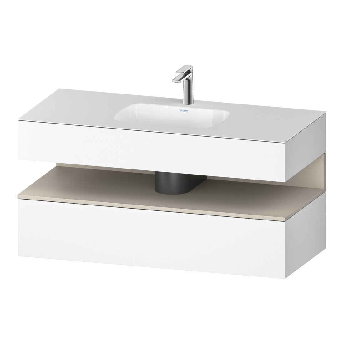 Duravit Ensemble meuble vasque encastrable Qatego 120x55x60 cm, T mat/blanc, console sous-vasque