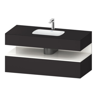 Duravit Ensemble meuble vasque encastrable Qatego 120x55x60cm, blanc/gris mat, sous-vasque console