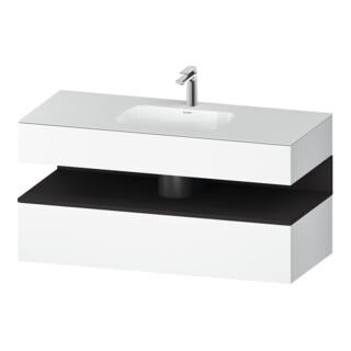 Duravit Ensemble meuble vasque encastrable Qatego 120x55x60cm, gris m/blanc m, Kon-WTU, B
