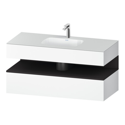 Duravit Ensemble meuble vasque encastrable Qatego 120x55x60cm, gris m/blanc m, Kon-WTU, B
