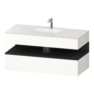 Duravit Ensemble meuble vasque encastrable Qatego 120x55x60cm, gris m/blc hgl, console sous-vasque