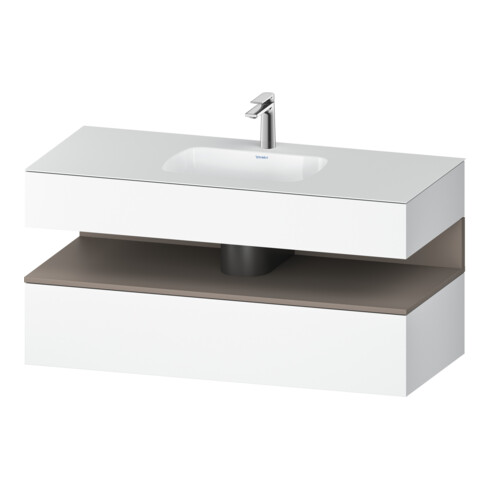 Duravit Ensemble meuble vasque encastrable Qatego 120x55x60cm, mat blanc, sous-meuble console