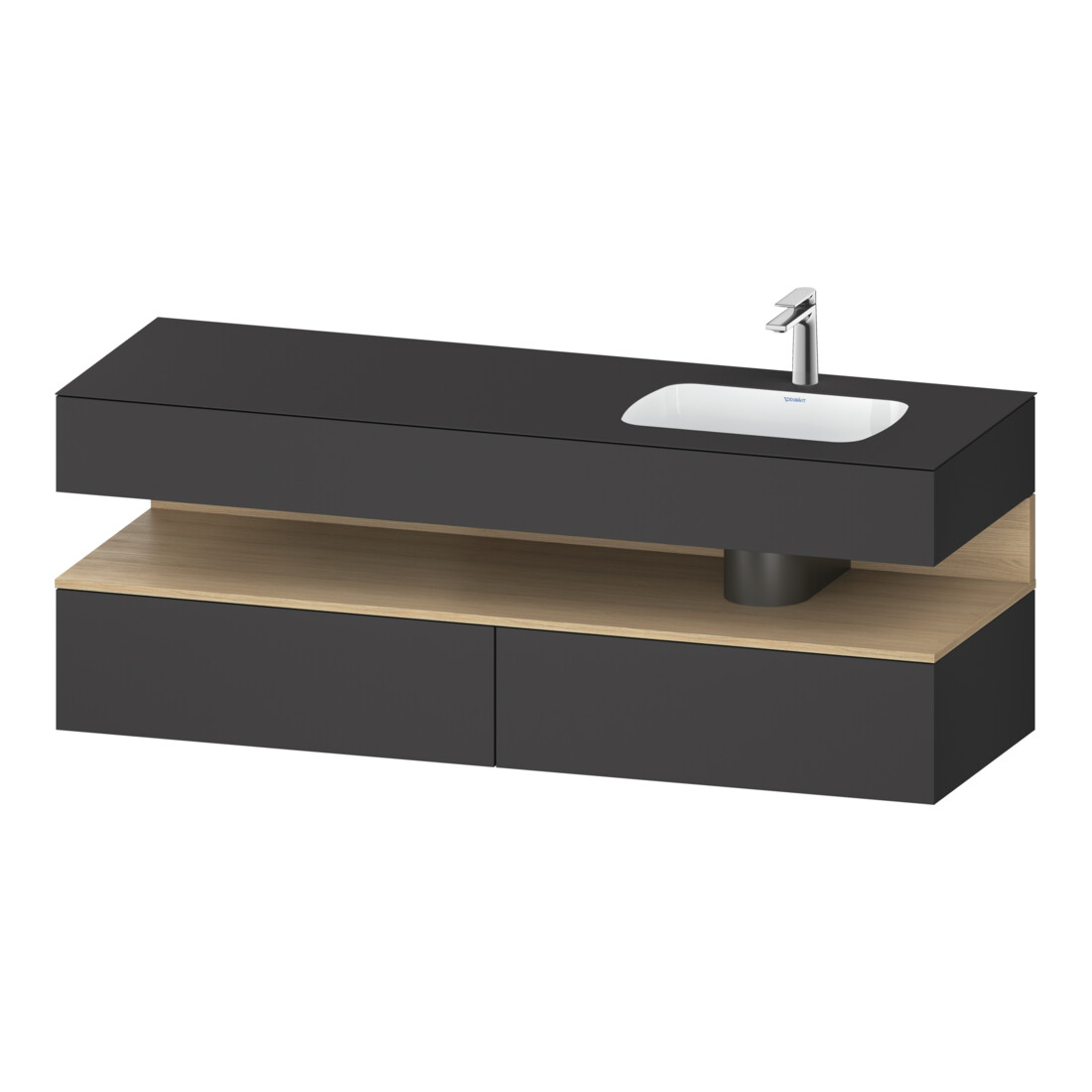 Duravit Ensemble meuble vasque encastrable Qatego 160x50x60cm, Kon-WTU, B, B r, E na/gra m