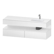 Duravit Ensemble meuble vasque encastrable Qatego 160x50x60cm, Kon-WTU, B, lavabo à droite, blanc mat