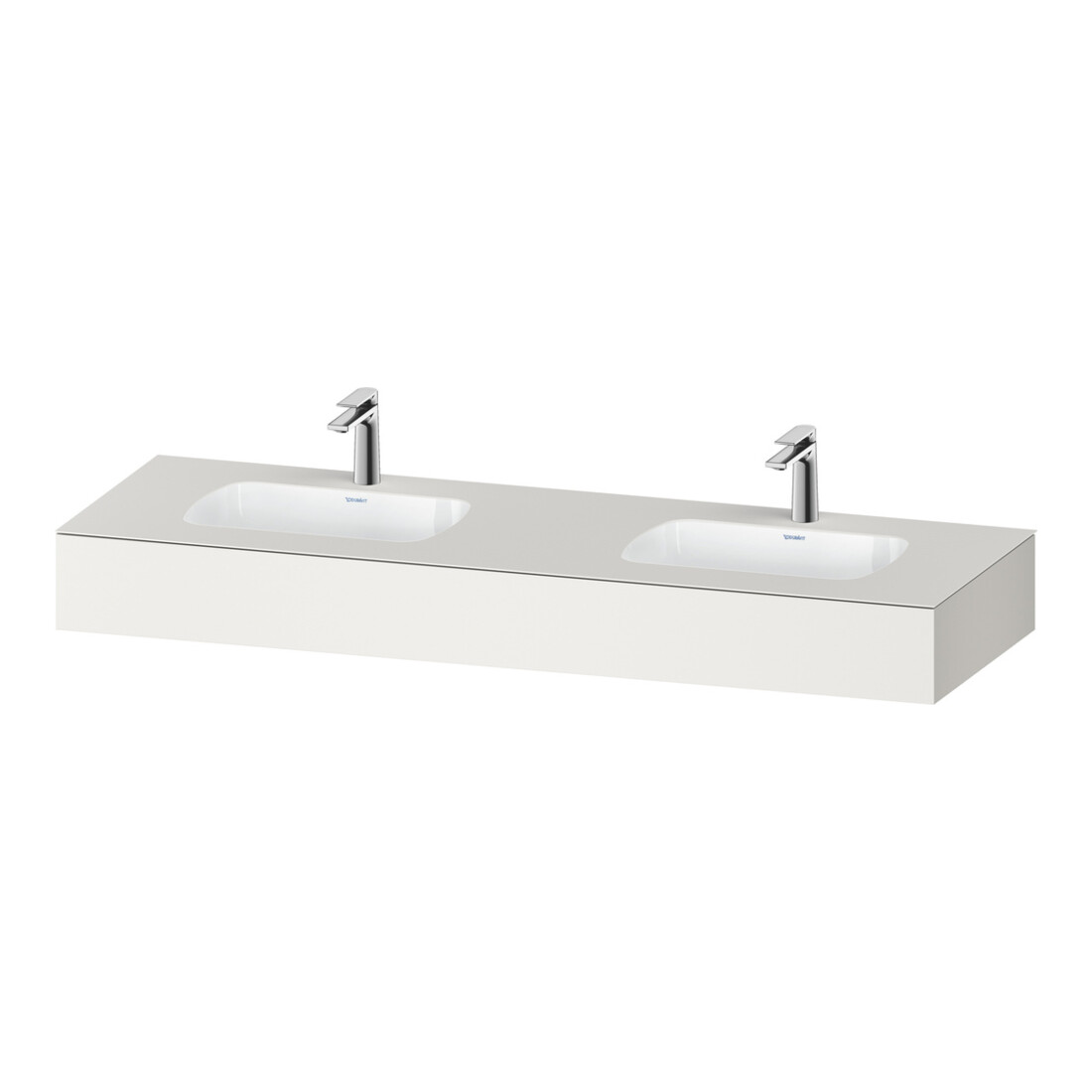 Duravit Ensemble meuble vasque encastrable Qatego 160x55x17 cm, blanc, 2 tiroirs, avec miroir
