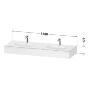 Duravit Ensemble meuble vasque encastrable Qatego 160x55x17 cm, blanc, 2 tiroirs, avec miroir-3