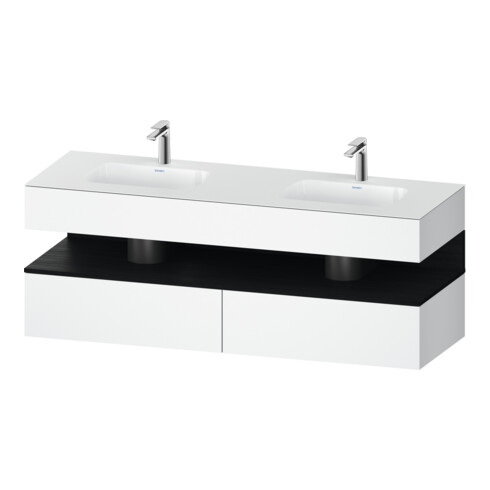 Duravit Ensemble meuble vasque encastrable Qatego 160x55x60 cm, Kon-WTU, B, blanc mat/bois blanc