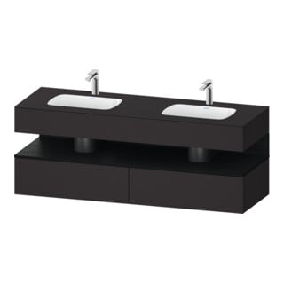 Duravit Ensemble meuble vasque encastrable Qatego 160x55x60cm, Kon-WTU, B, E noir/gris mat