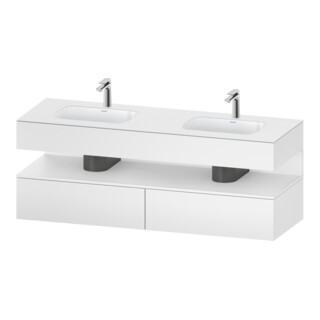 Duravit Ensemble meuble vasque encastrable Qatego 160x55x60cm, sous vasque console, blanc mat