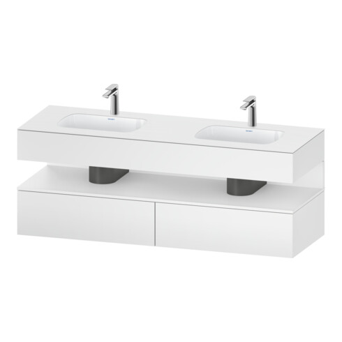 Duravit Ensemble meuble vasque encastrable Qatego 160x55x60cm, sous vasque console, blanc mat